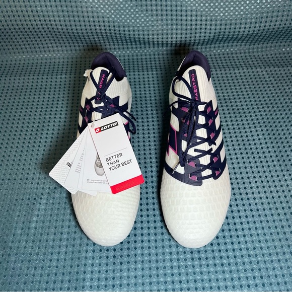 ***NWT*** Lotto Maestro 100 IV Soccer Cleats White & Navy Blue - Picture 9 of 12